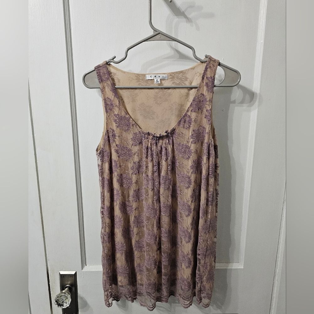 Cabi Purple Lace Tank, Sz Medium. Great Condition!